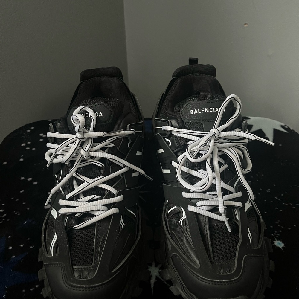 Balenciaga Black and White Athletic Shoes